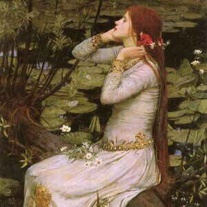 Ophelia Art Print: 8"by10" Reproduction Famous Painting Colorful Beautiful Woman